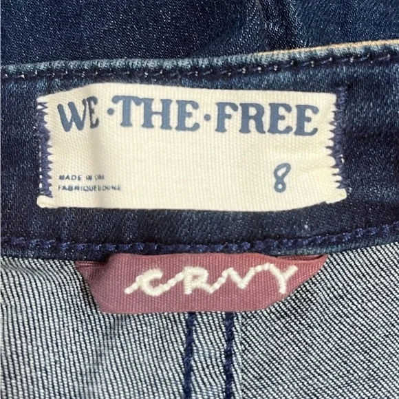 Free People CRVY 2nd Ave One Piece Denim Jumpsuit Backless Curvy Dark Wash 8 - Picture 8 of 12